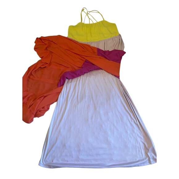 Express Maxi Dress Women’s Size Small, Tiered, Color block, Pink, Orange - Picture 7 of 10